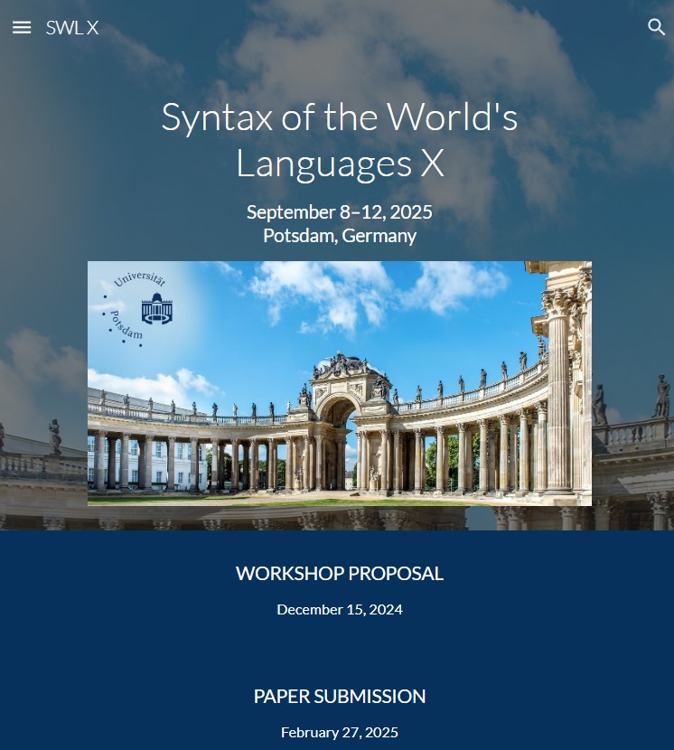 Call open for the “Syntax of the World’s Languages X” in Potsdam,&nbsp;2025